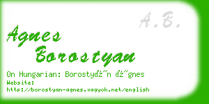 agnes borostyan business card